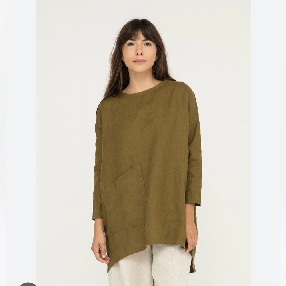 Elizabeth Suzann Long Sleeve Harper Tunic in Midweight Linen sz XX… - Picture 3 of 15